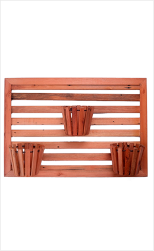 Moldura retangular horizontal com vaso redondo